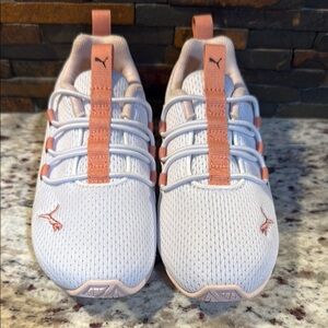 Puma White and Peach Athletic Shoes